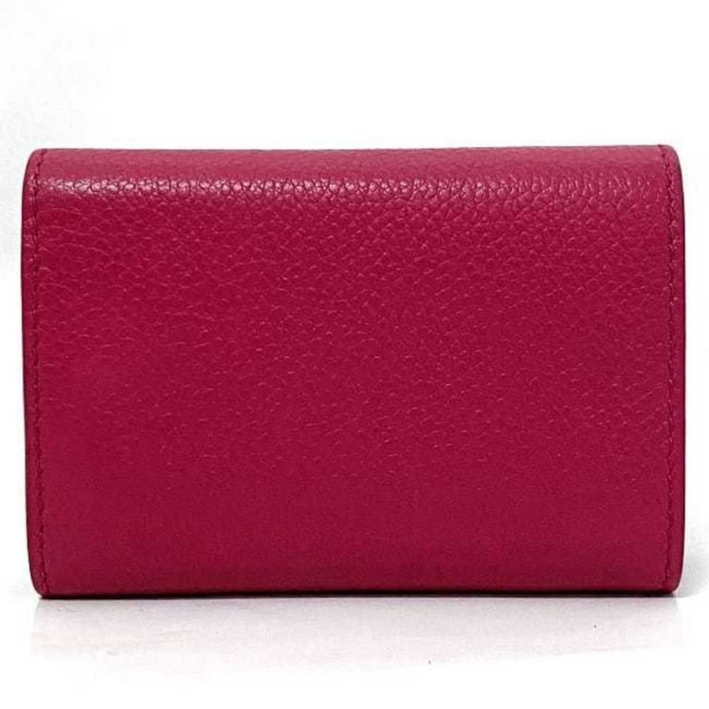 🦋YSL •Saint Laurent Trifold Compact Mini Wallet Pink Leather - Picture 6 of 13